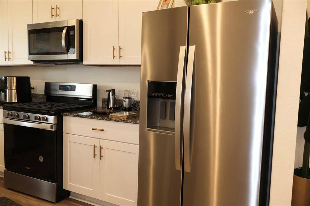 Alternative view of the kitchen area.