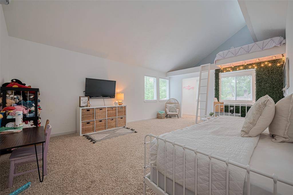 The upstairs loft is perfect for work, play or as an additional bedroom