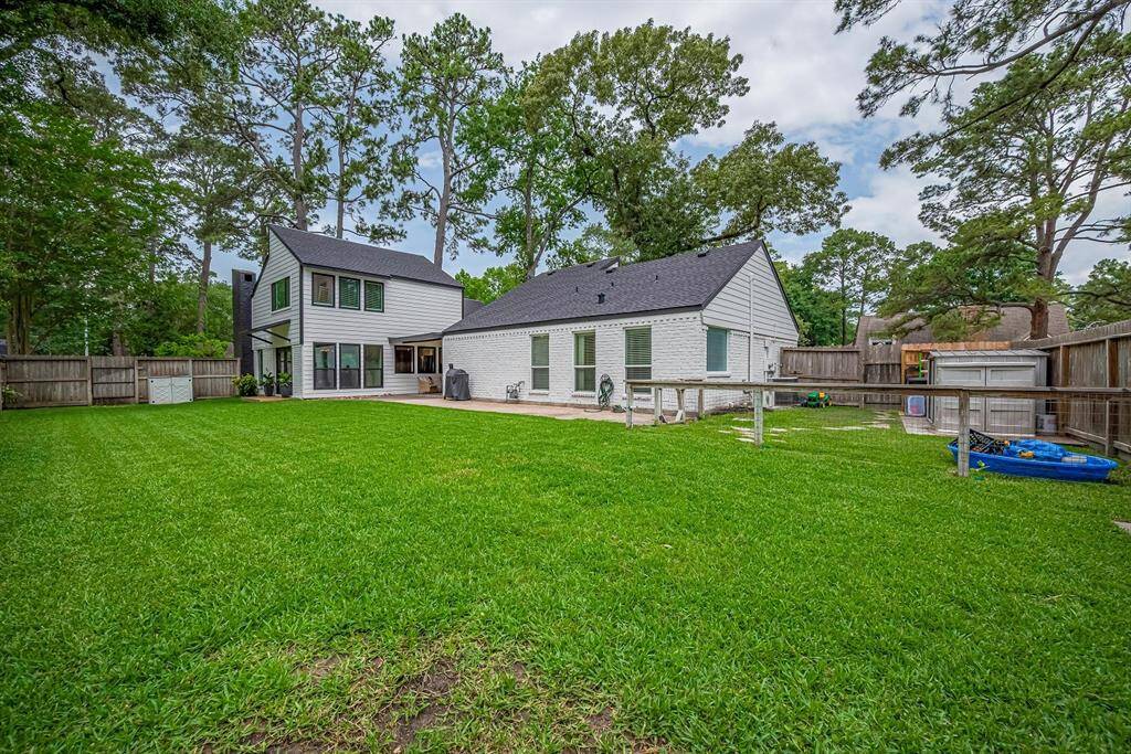 Large backyard offers plenty of room for a pool and outdoor kitchen