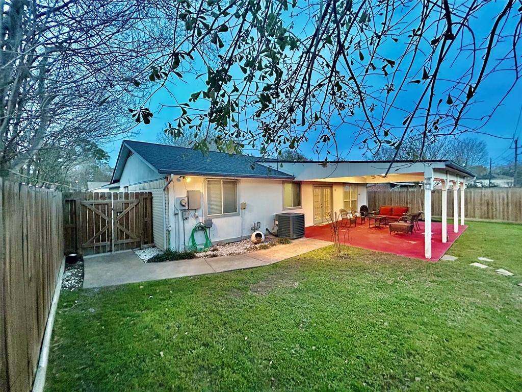 Large backyard patio