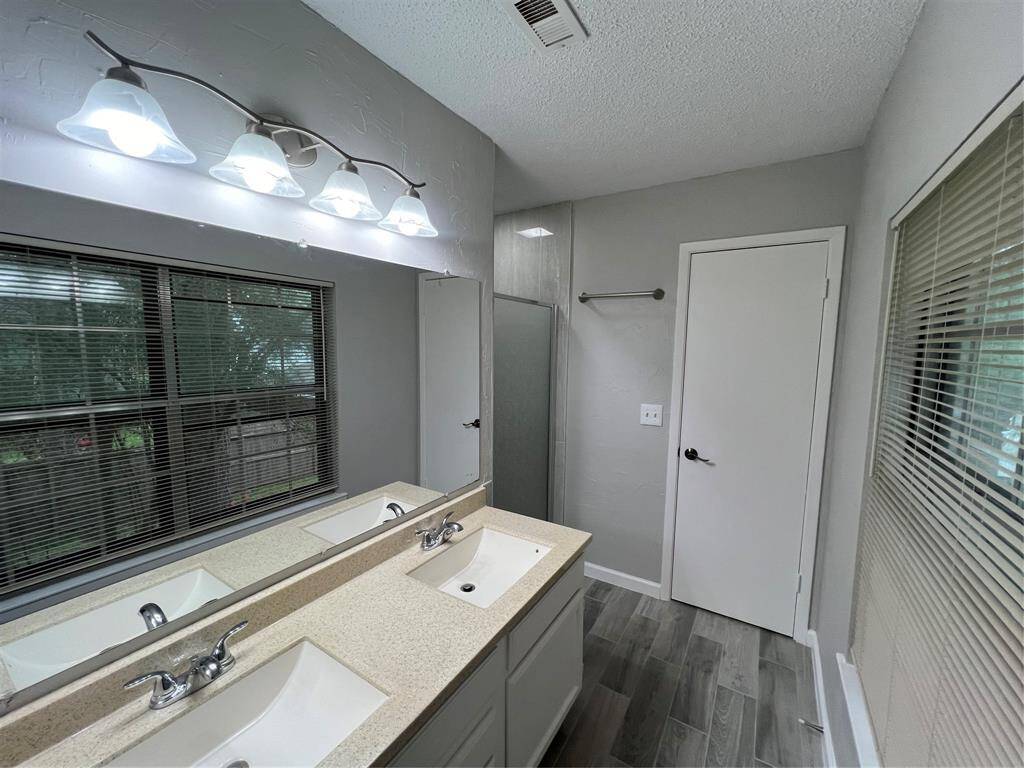 Bathroom with newly renovated shower!