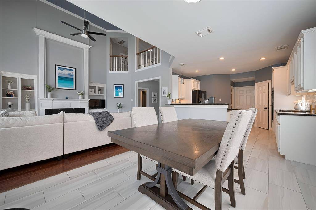 Gorgeous view from the breakfast room into the living room.