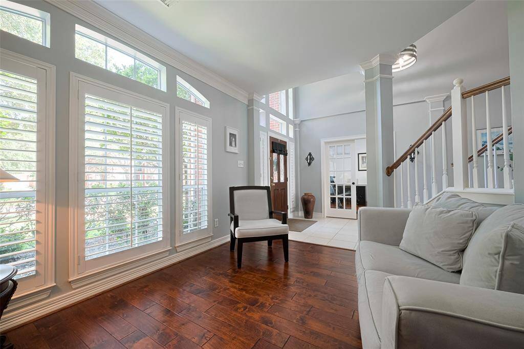 View to the entryway from the formal living room.