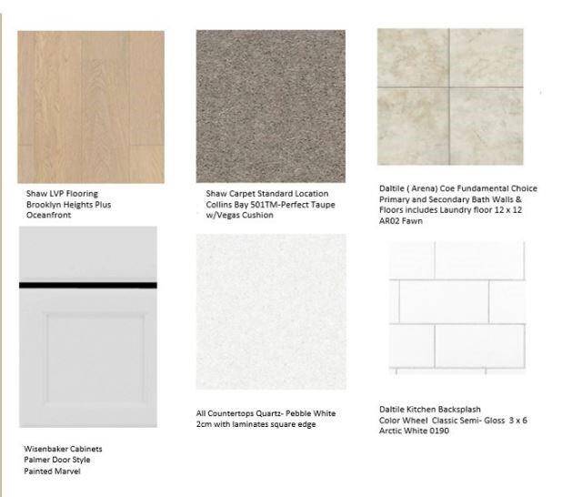 1669 Birch Lake Bend design selections! This home is currently under construction and selections are subject to change.