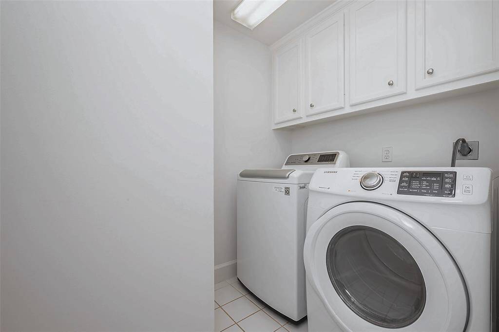 Washer and dryer stay in the laundry room.