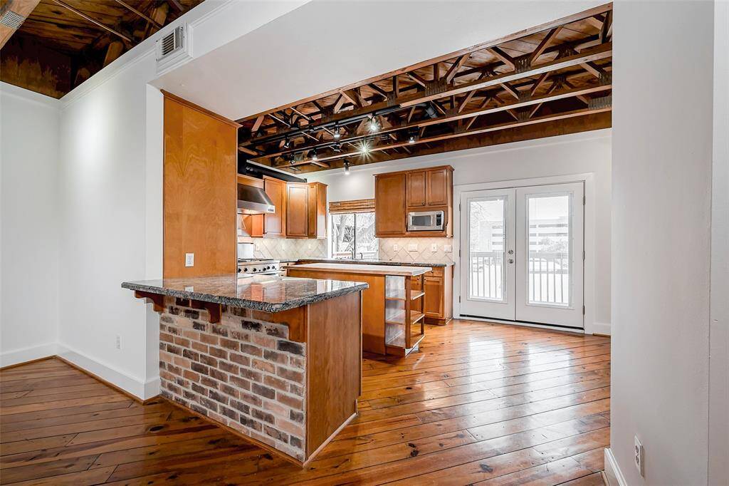 Breakfast bar with room for a couple of barstools.