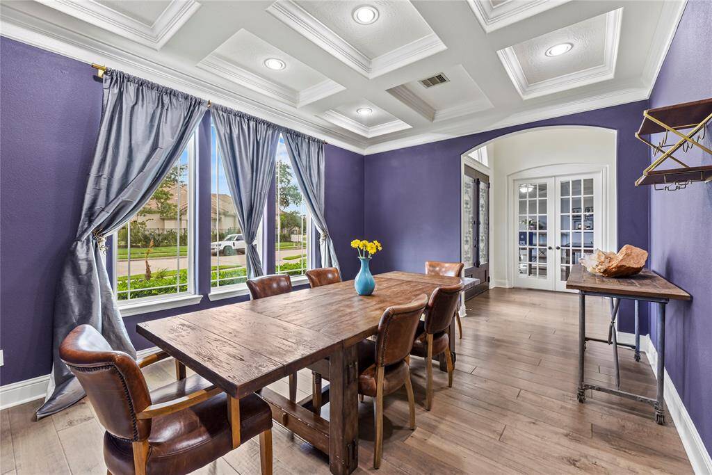 Celebrations of graduations, birthdays, and holidays are always welcomed occasions at the formal dining room table. Casual in design and formal in style, this space serves for memorable moments which are forever cherished.