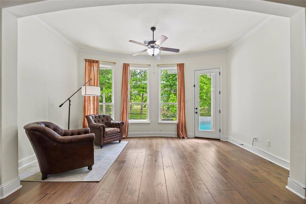 Uniquely shaped, the primary bedroom offers a plethora of options for interior décor options! Allow your creativity to run wild, as you design a cherished space of tranquility, peace, and romance!