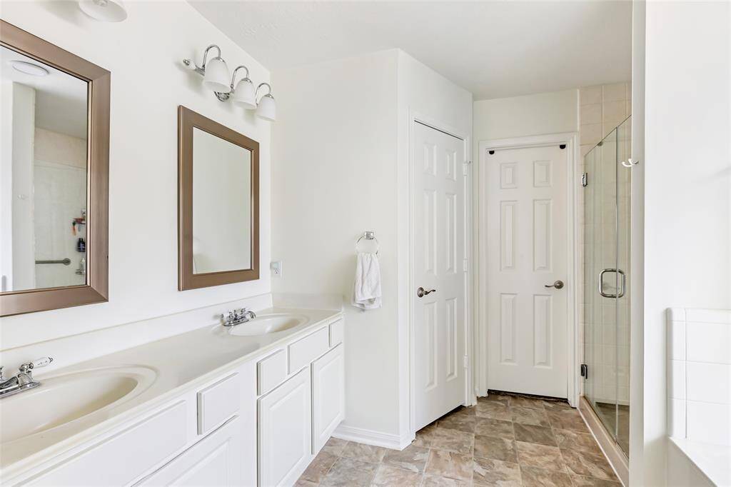 Master bathroom with double sinks