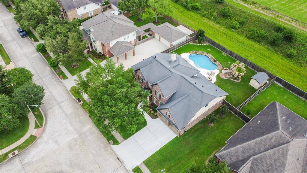 This aerial view showcasing the outdoor space for outdoor relaxation and entertaining.
