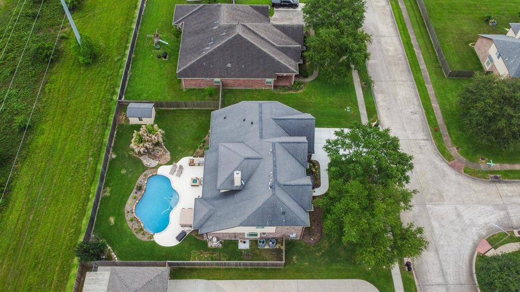This aerial view showcases no back neighbors for added privacy!