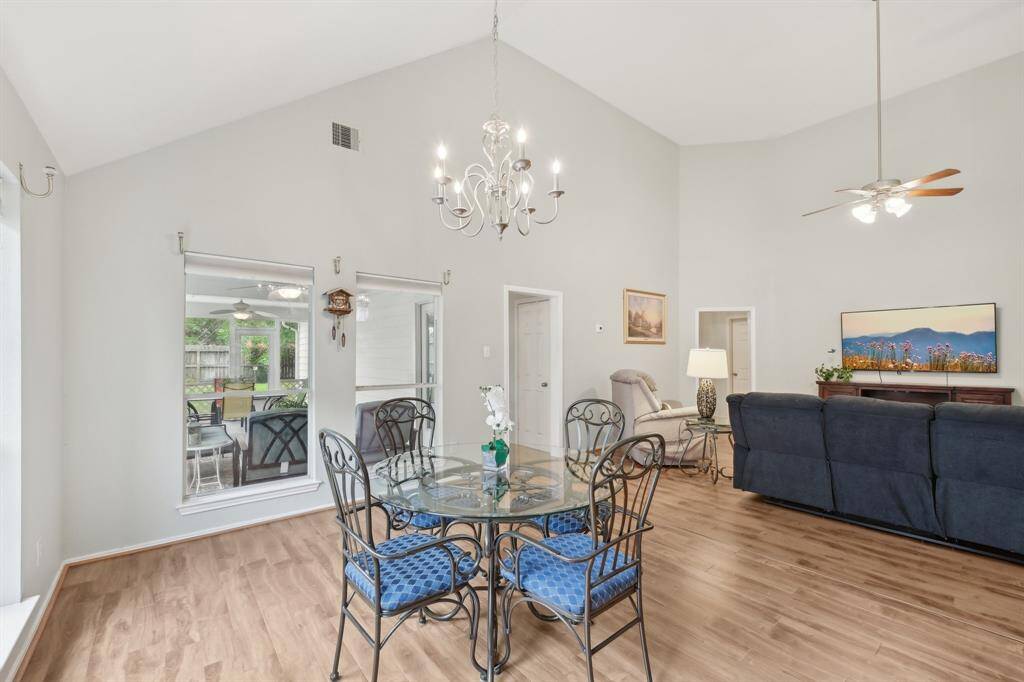Dining area off of living room and kitchen.