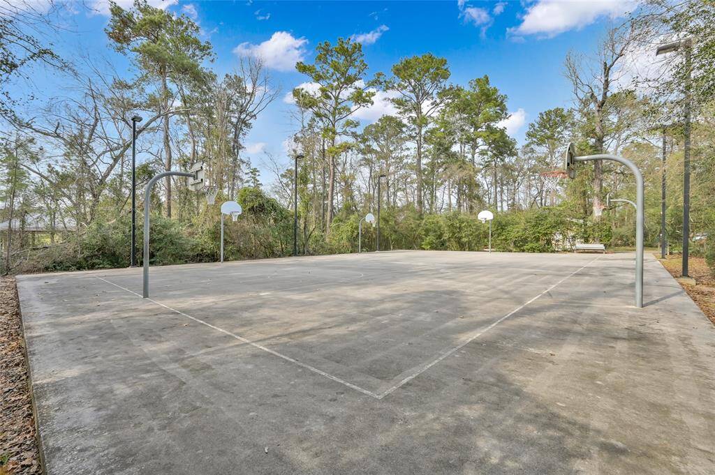 Outdoor basketball court.