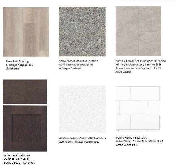 2202 Calm Pond Court design selections! This home is currently under construction and selections are subject to change.