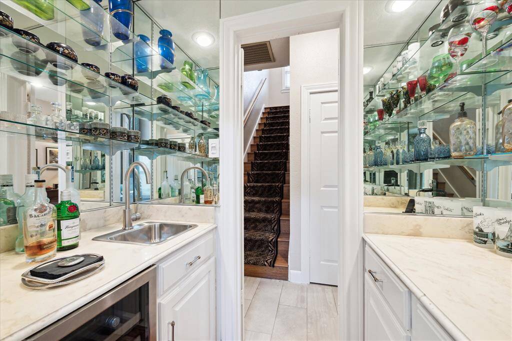 Another view of wet bar off the foyer.