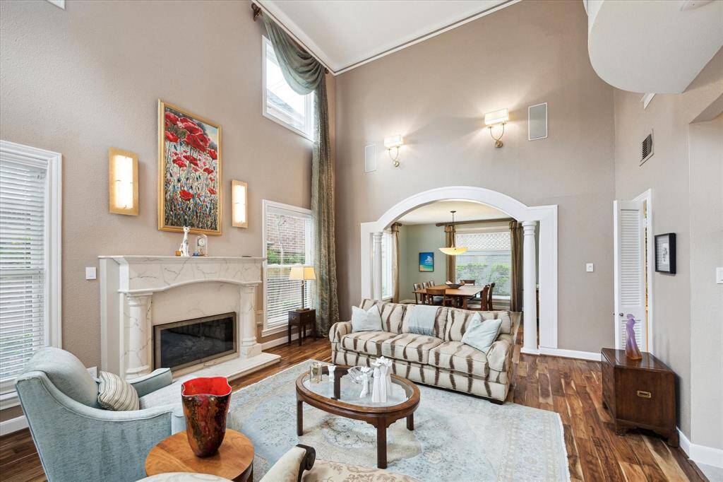 Living room leading to dining room.