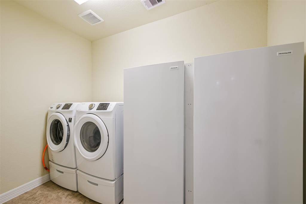 The Laundry Room will accommodate not only the washer/dryer but two additional appliances.  These appliances are all for sale. There is also a deep storage closet that takes advantage of the space under the staircase.