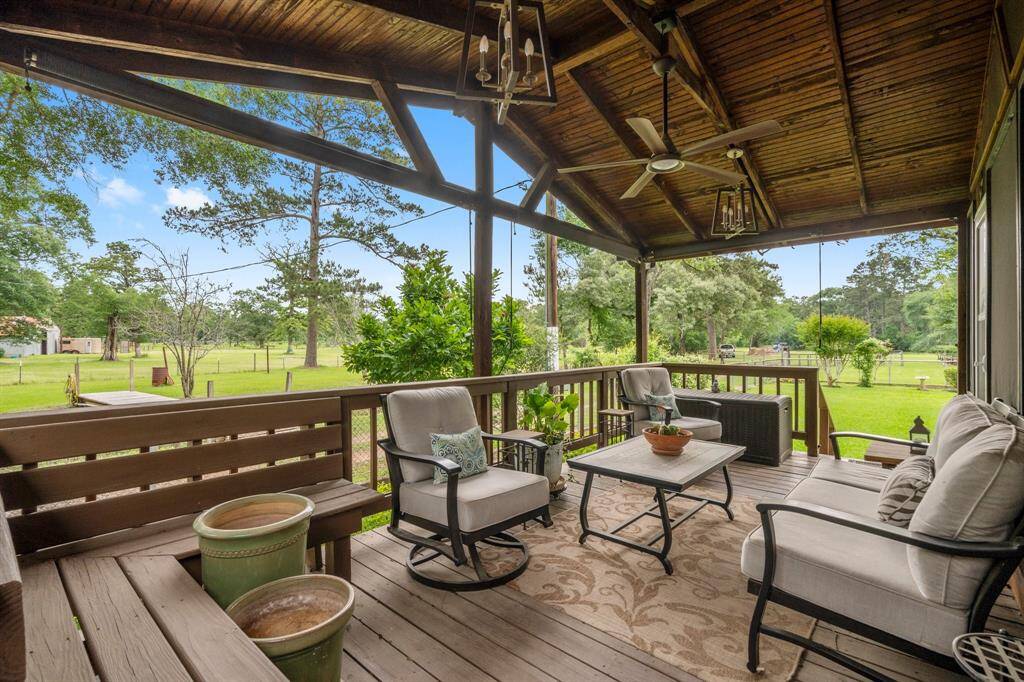 Country living at its finest! Enjoy the sights and sounds of nature from this lovely covered patio.