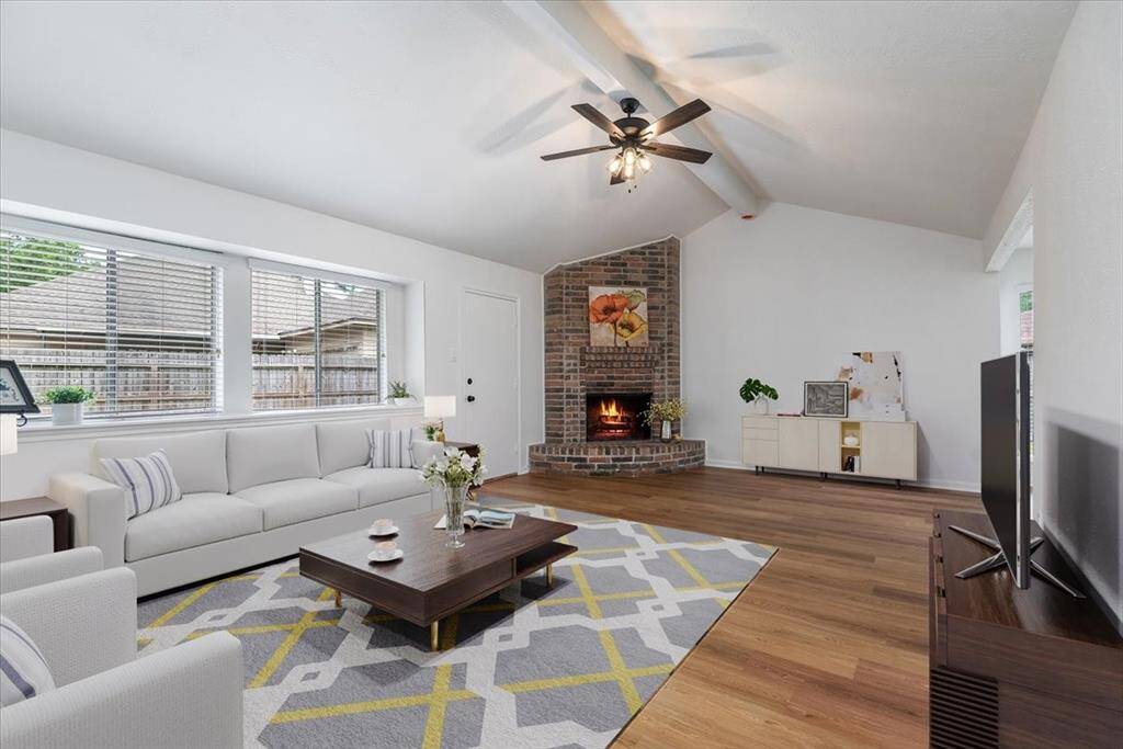Virtually staged living room
