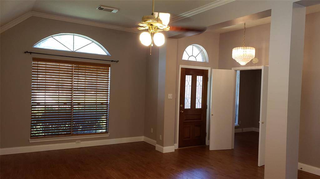 View of living room and entry