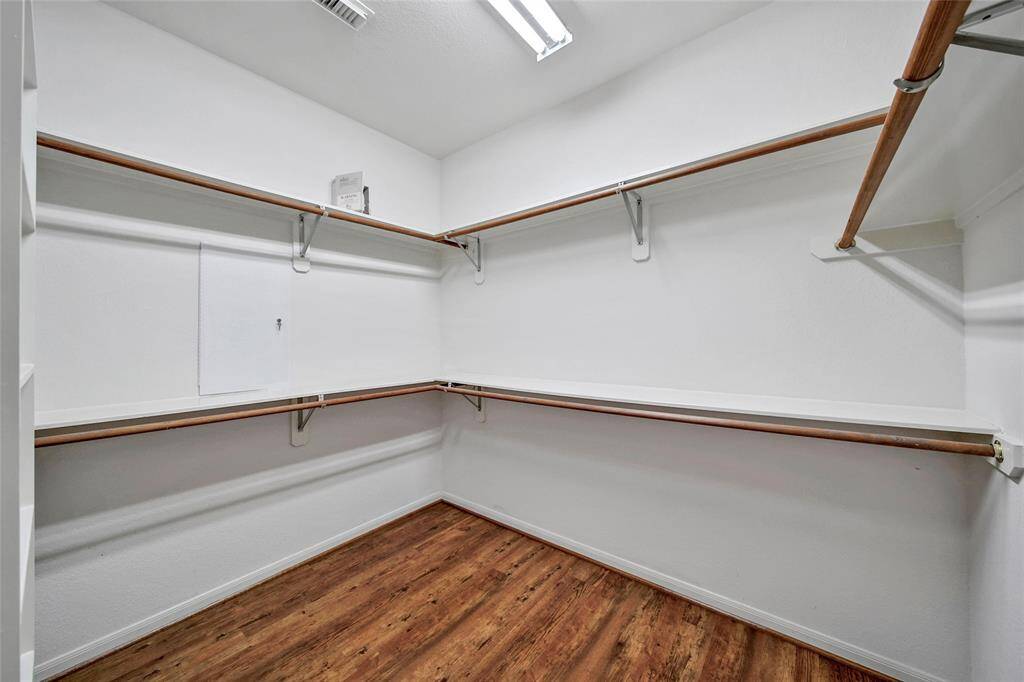 The large walk-in closet has plenty of space for your wardrobe!