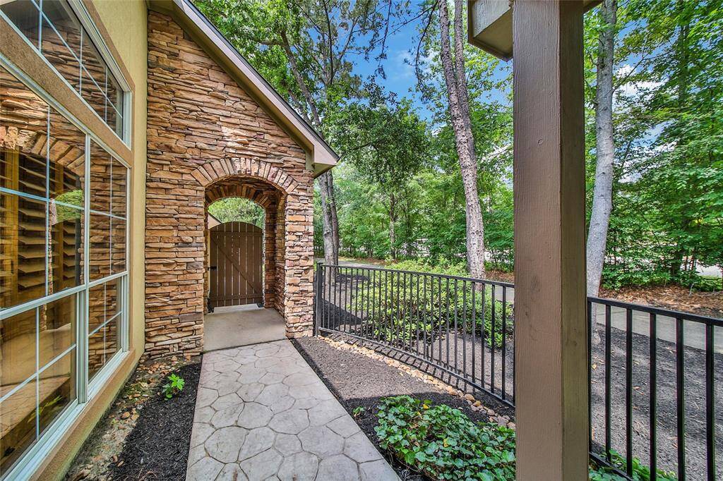 The front gated courtyard is a tranquil space and perfect for a garden.