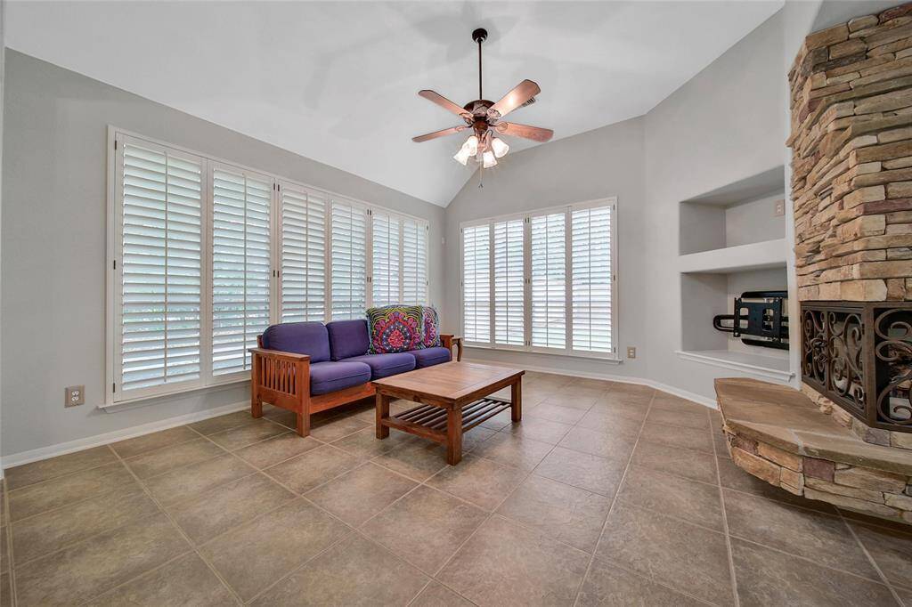 This is a great space with room for a comfortable couch and chairs.