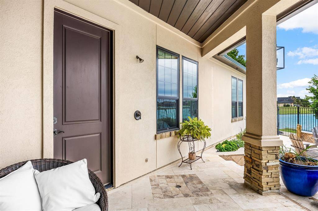 A conveniently-located outdoor restroom and shower can be found off the patio.