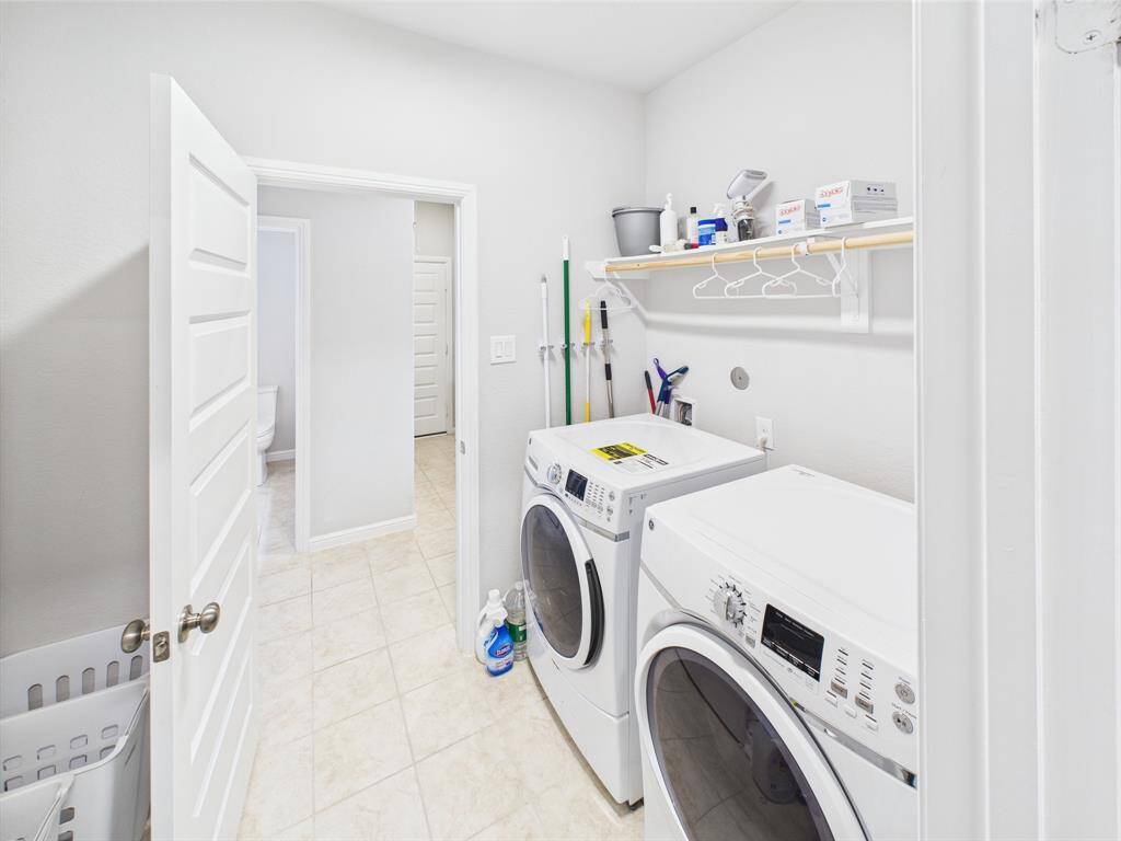 Laundry connects to primary closet!