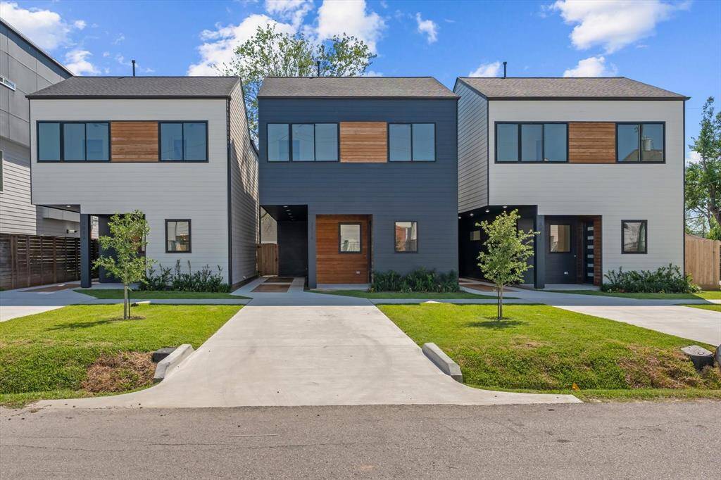 Exterior of the the Three homes. Subject Property is on the right.