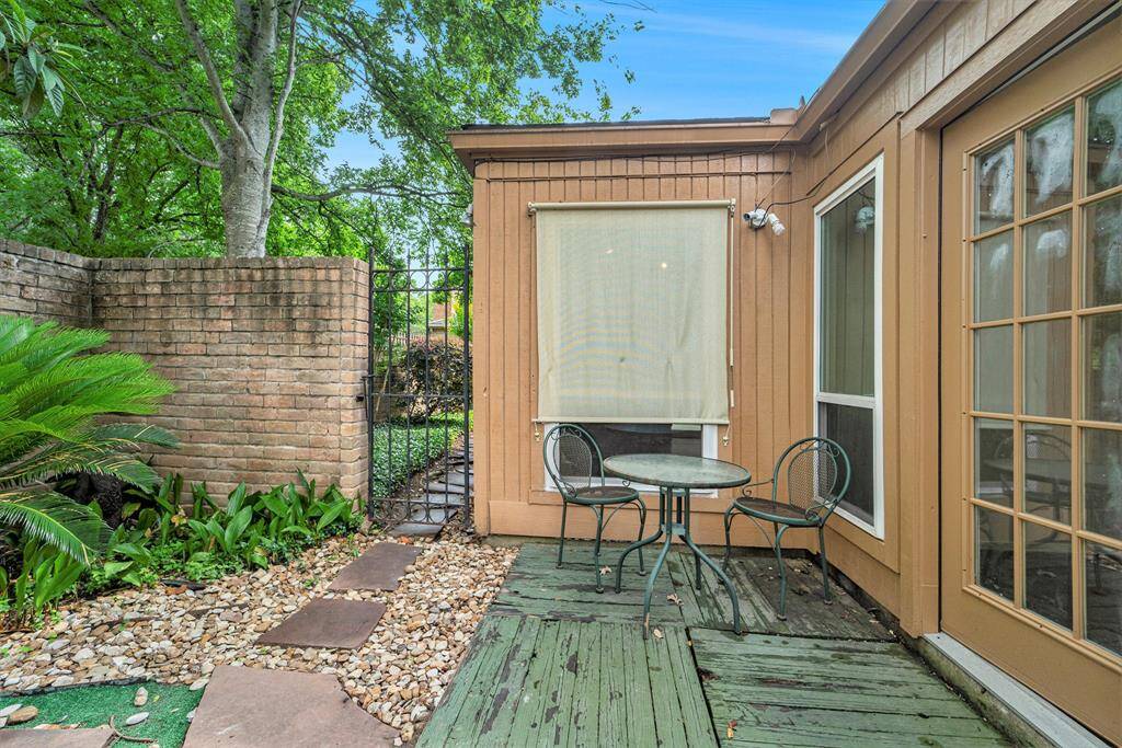 The private patio off the primary bedroom fells like your own little getaway. It's secluded and peaceful.