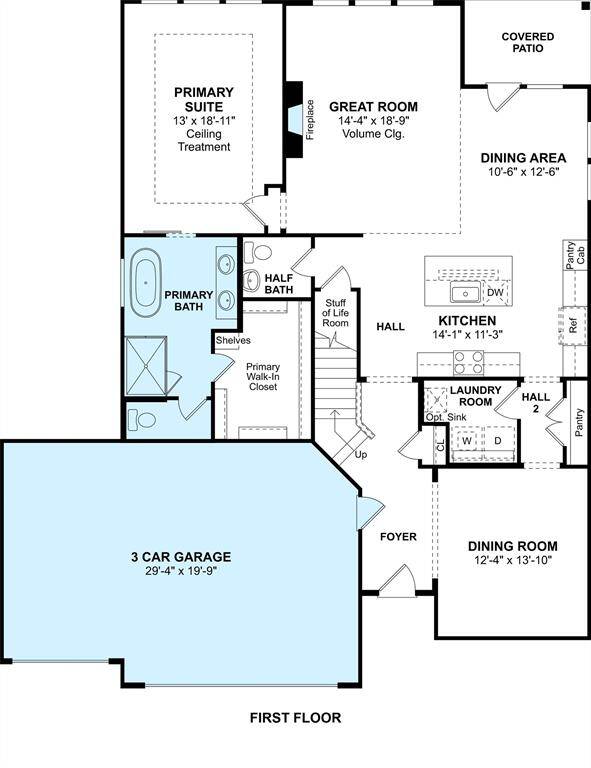 The Omaha floor plan by K. Hovnanian Homes. 1st Floor Shown. *Prices, plans, dimensions, features, specifications, materials, and availability of homes or communities are subject to change without notice or obligation.