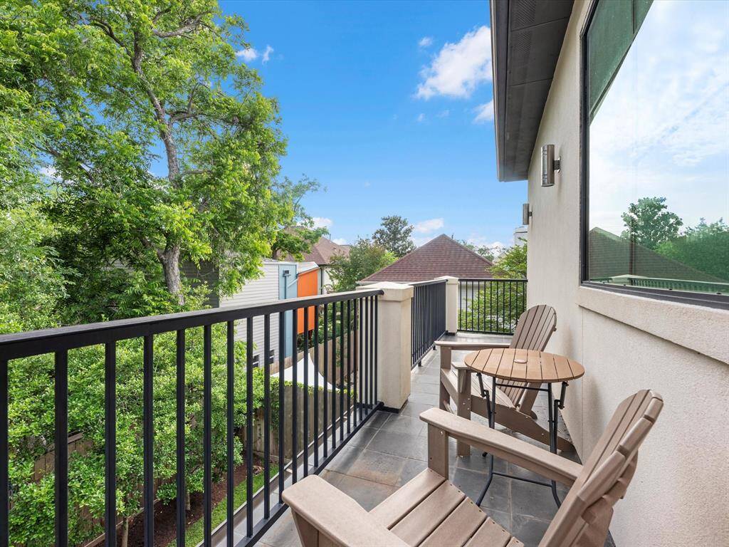 Soak in the green - the view from the balcony is like an oasis in the city.