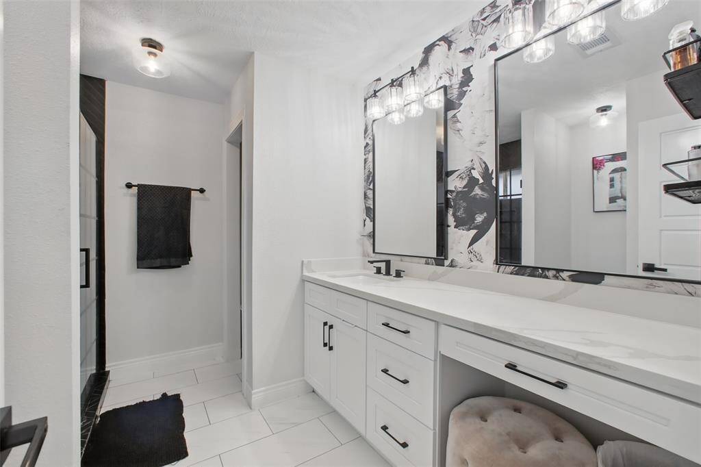 Primary Shower with Linen Closet