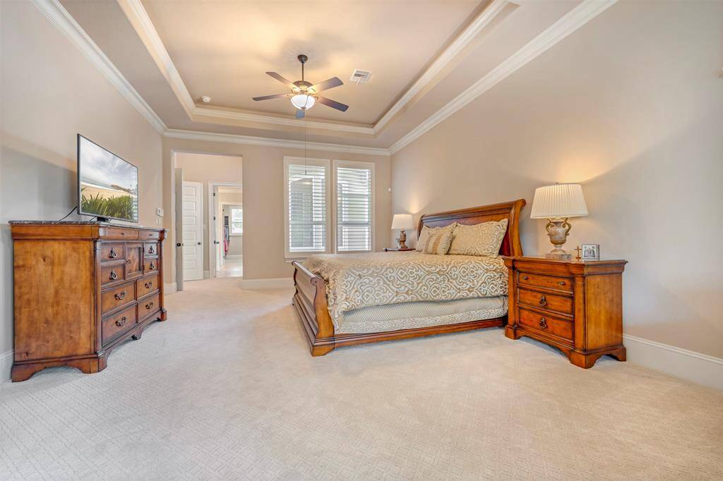 The primary bedroom is spacious and can handle the largest pieces of furniture and as one expects, boasts a lovely ensuite bathroom.