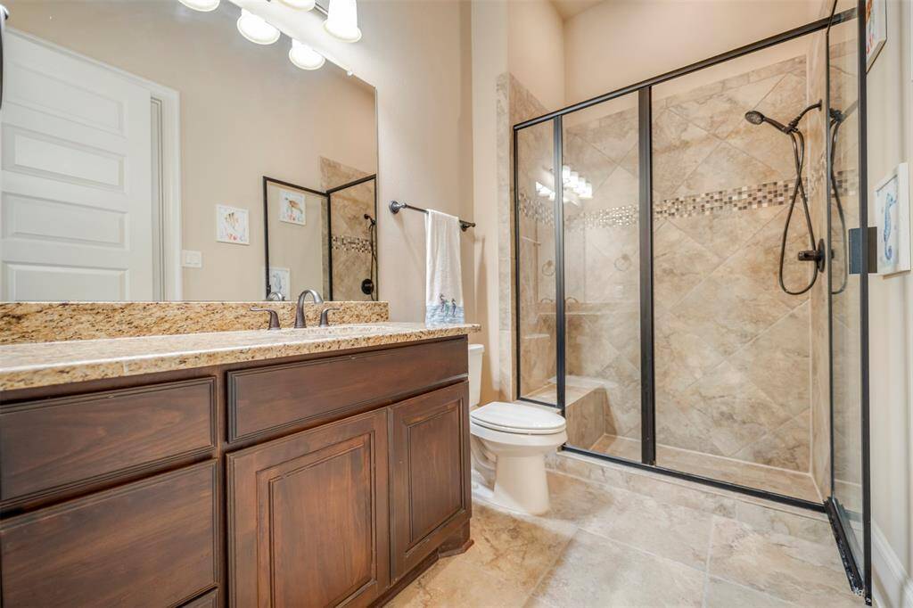 Secondary bedroom ensuite bathroom is a walk in shower.  So versatile!!!