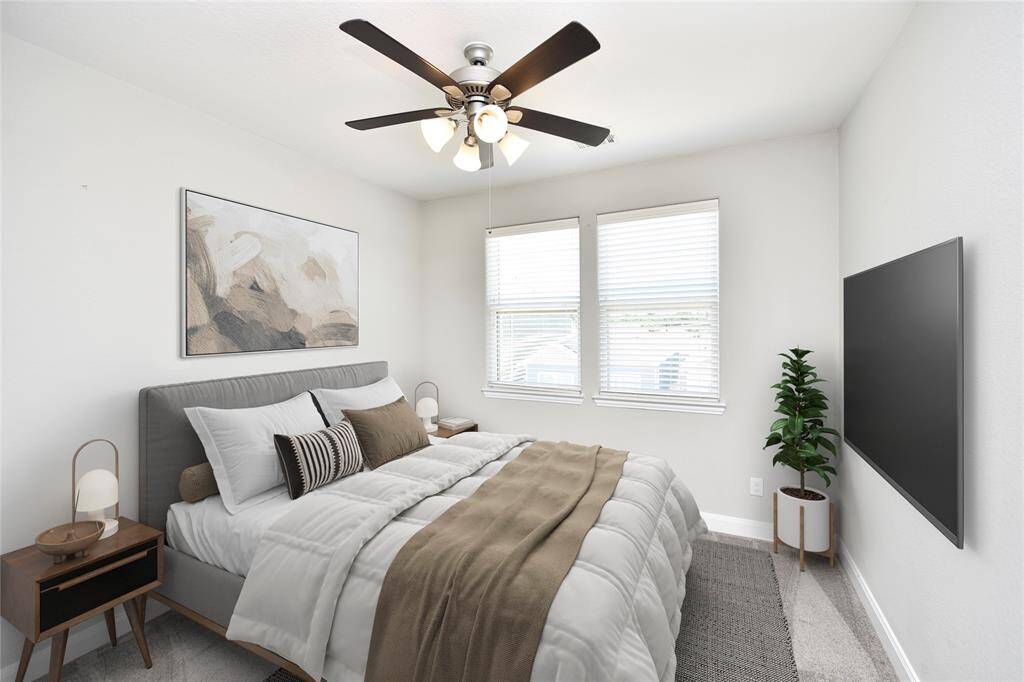Secondary Bedroom virtually staged.