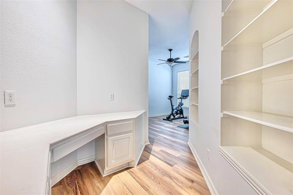 No wasted space in this home built in desk/computer work area conveniently located between the master bedroom and gameroom