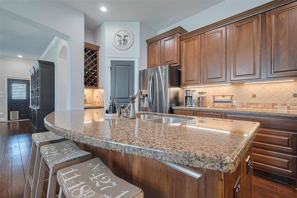 Take a look at the large kitchen island.