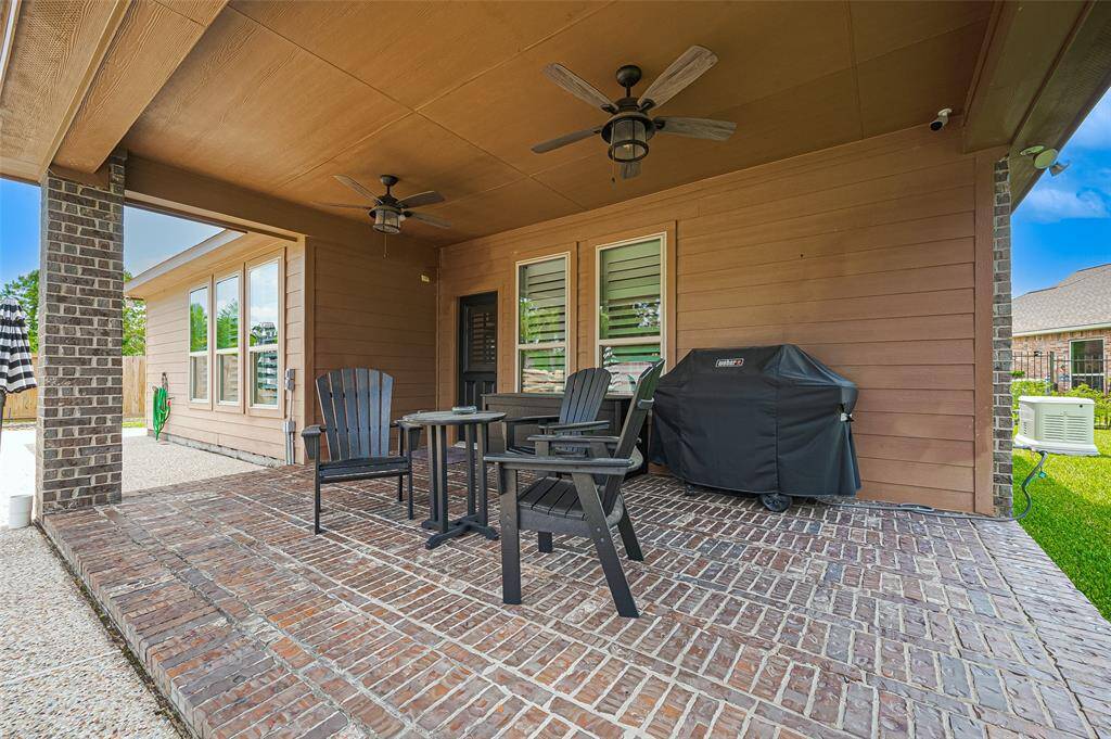 A large, covered patio.