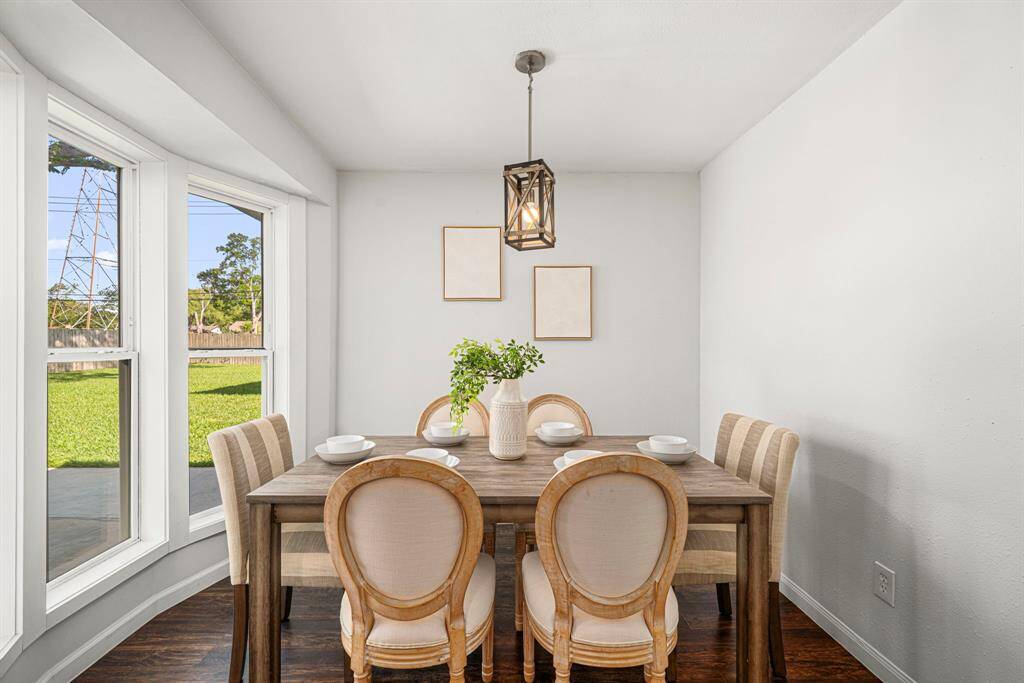Breakfast nook with natural light a plenty