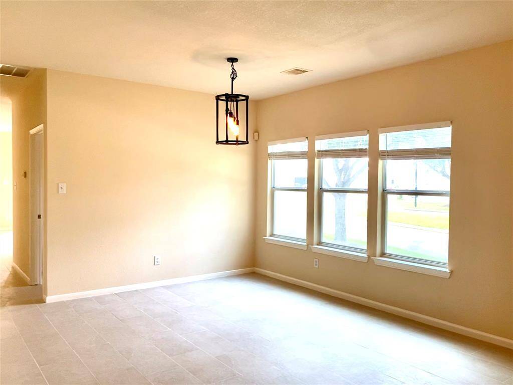 Light and bright with great views of the green space outside