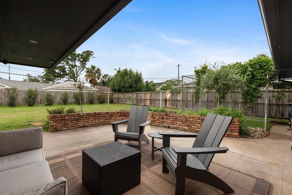 The back yard patio is a great place to enjoy your coffee or hang out.
