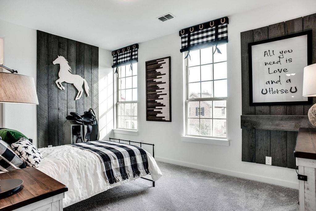 Representative photo of the Cypress plan Secondary Bedroom. Shown to highlight our bedrooms are generously proportioned to accommodate even the large furniture you've been eyeing.