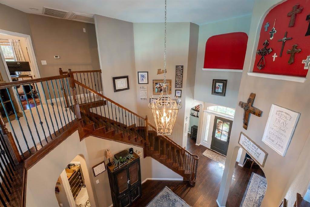 This is a view from the upstairs looking into the entry way.