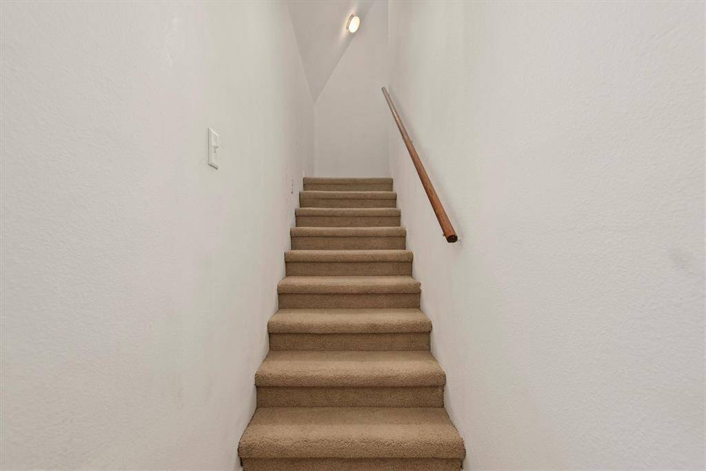 Stairs to the garage studio apartment