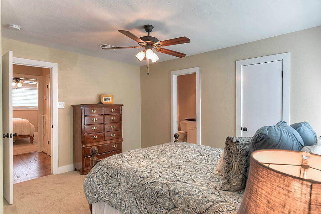 Each bedroom has convenient access to a bathroom.