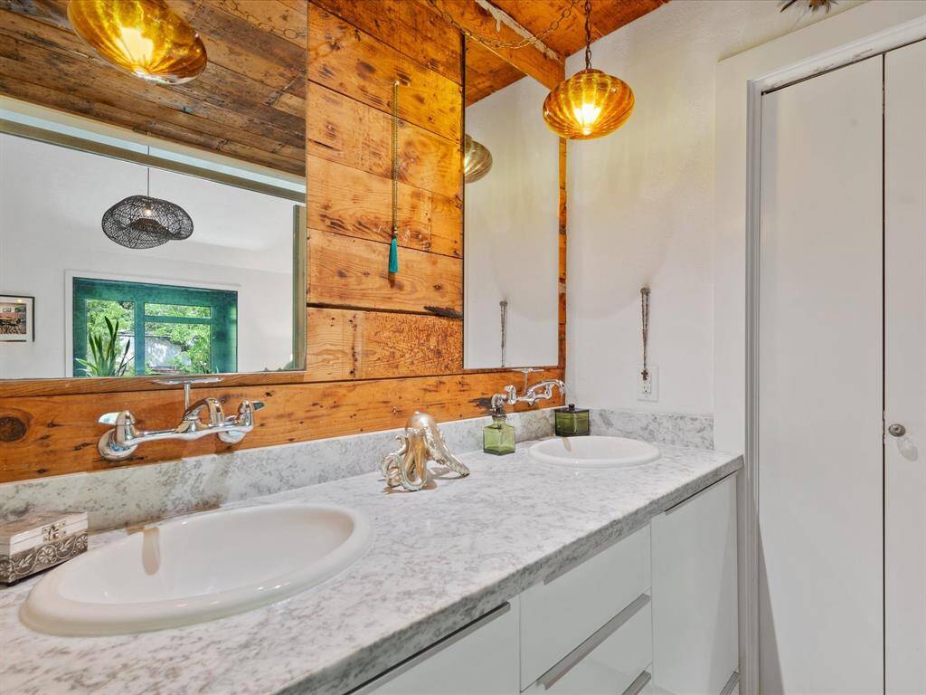 Repurposed wood from a historic Heights house