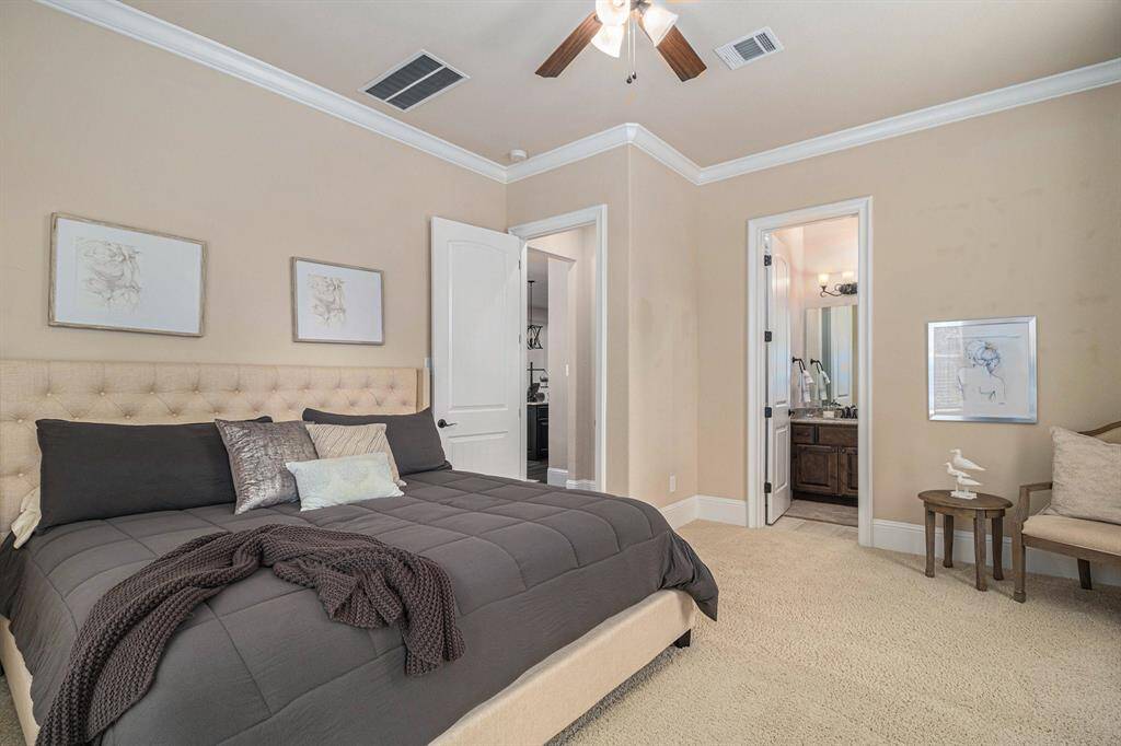 The first-floor guest room offers a cozy and comfortable retreat for your visitors, featuring a full bathroom for added convenience.