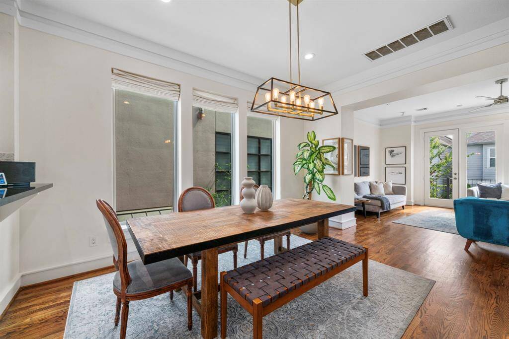 Dining room opens up to the living room for a nice wide open layout.
